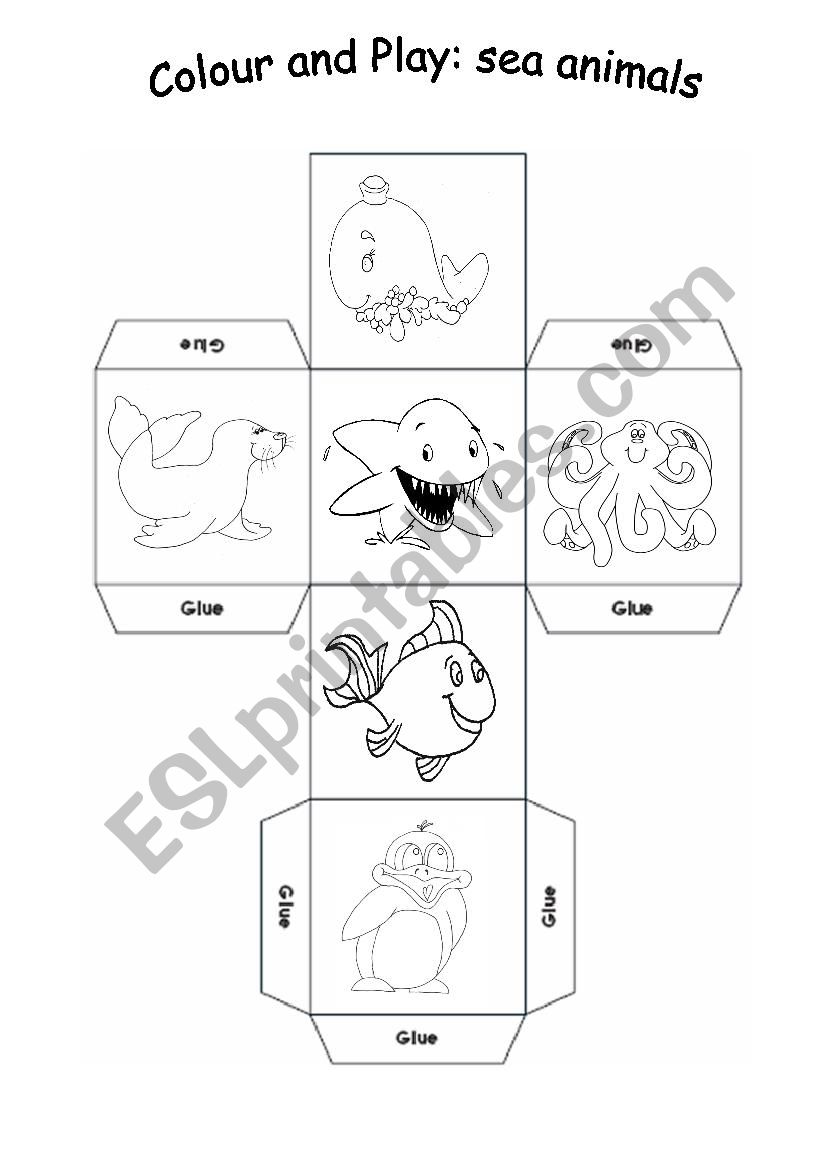 box sea animals worksheet