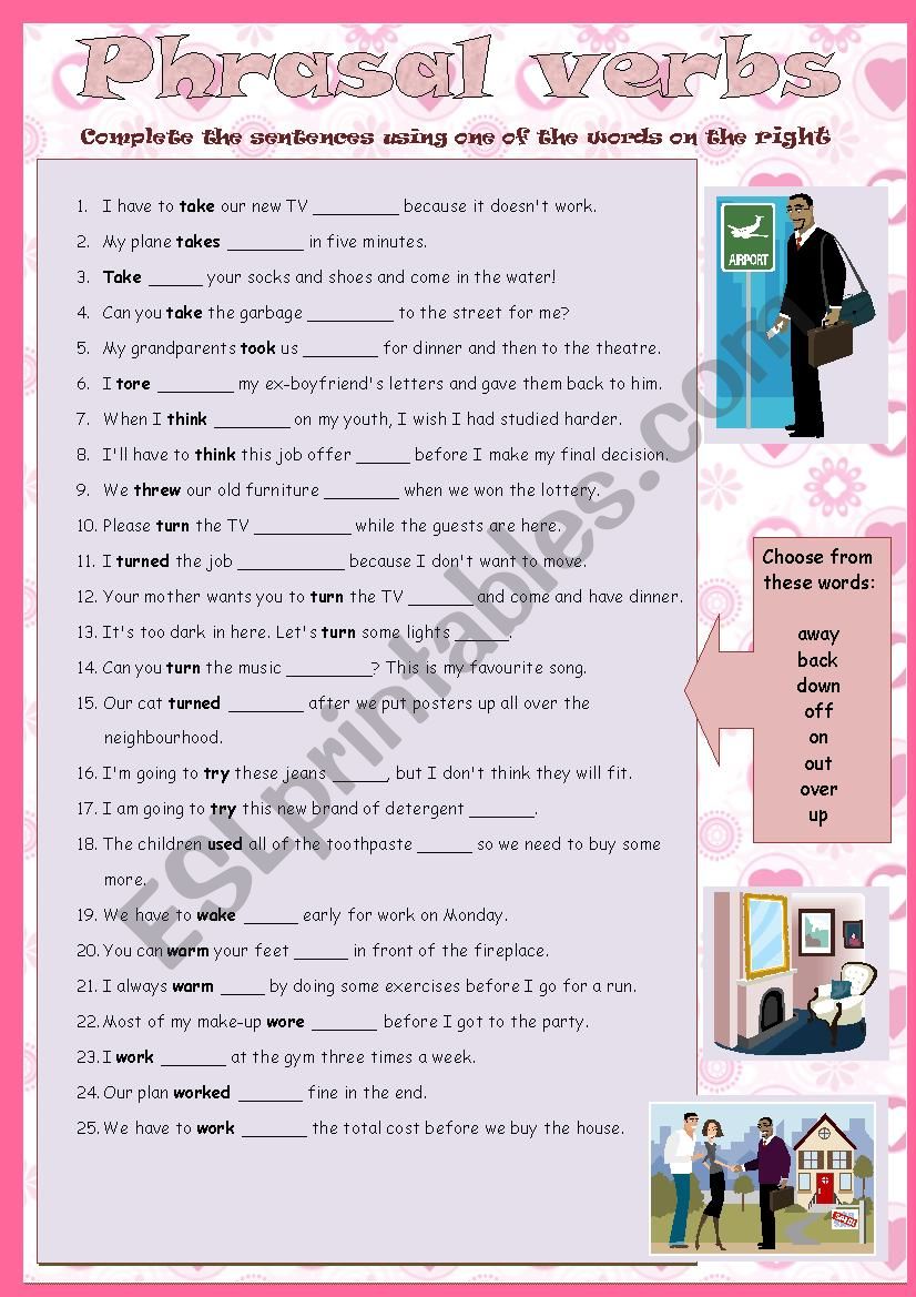 PHRASAL VERBS worksheet