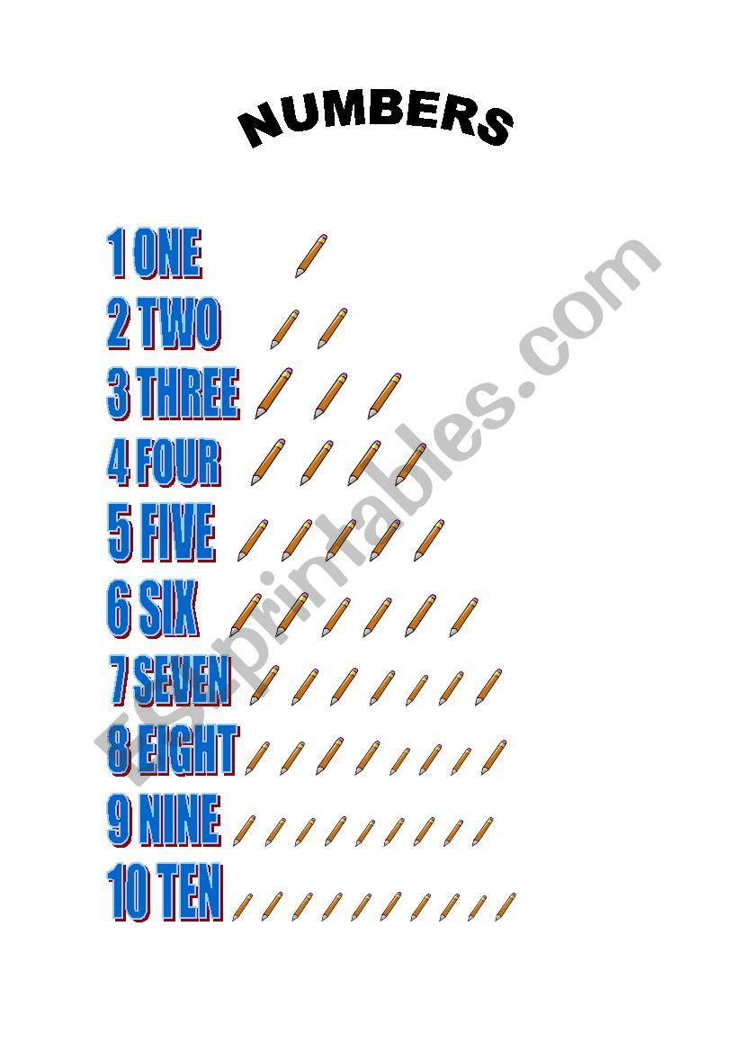 NUMBERS worksheet