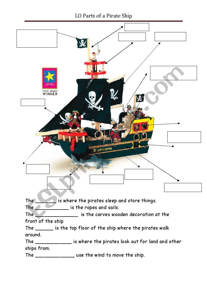 Pirate Ship worksheet