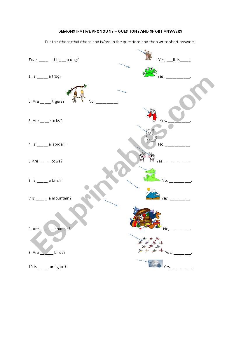 demonstratives questions and short answers