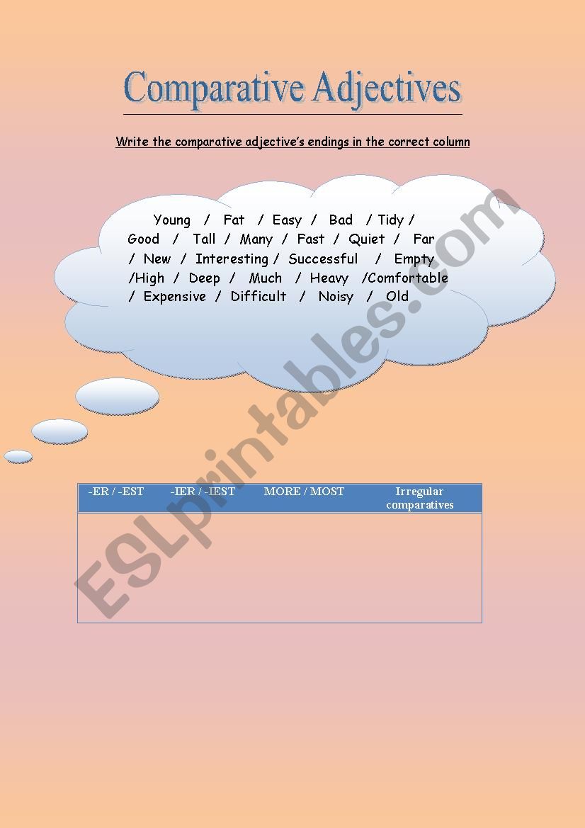 Comparative Adjectives worksheet