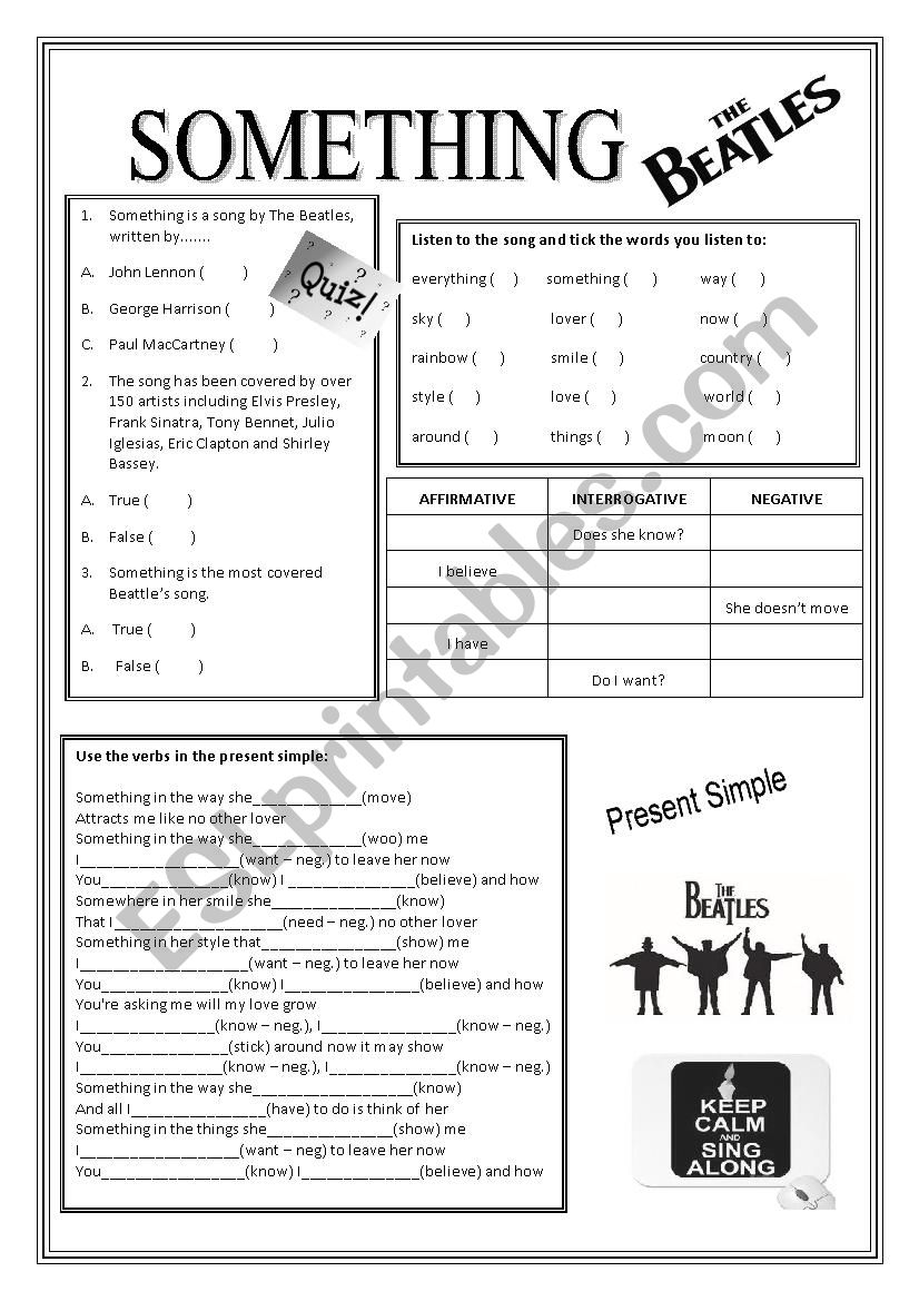 Something by The Beatles worksheet