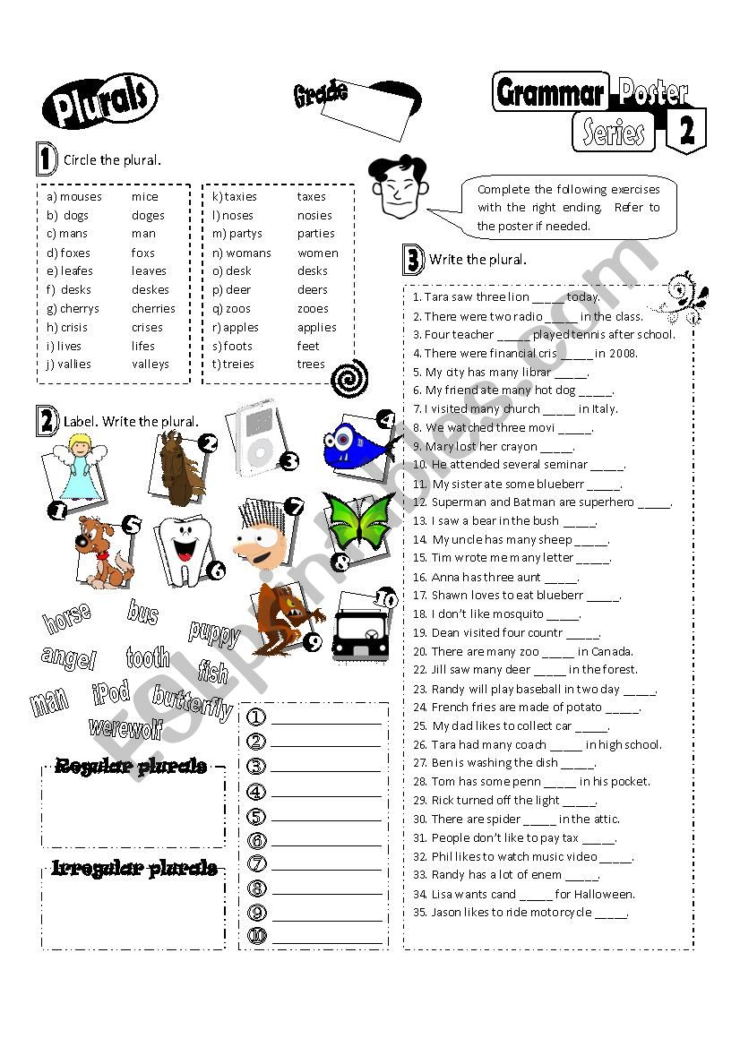 Grammar Poster Series 02_Plurals (Fully Editable + Key)