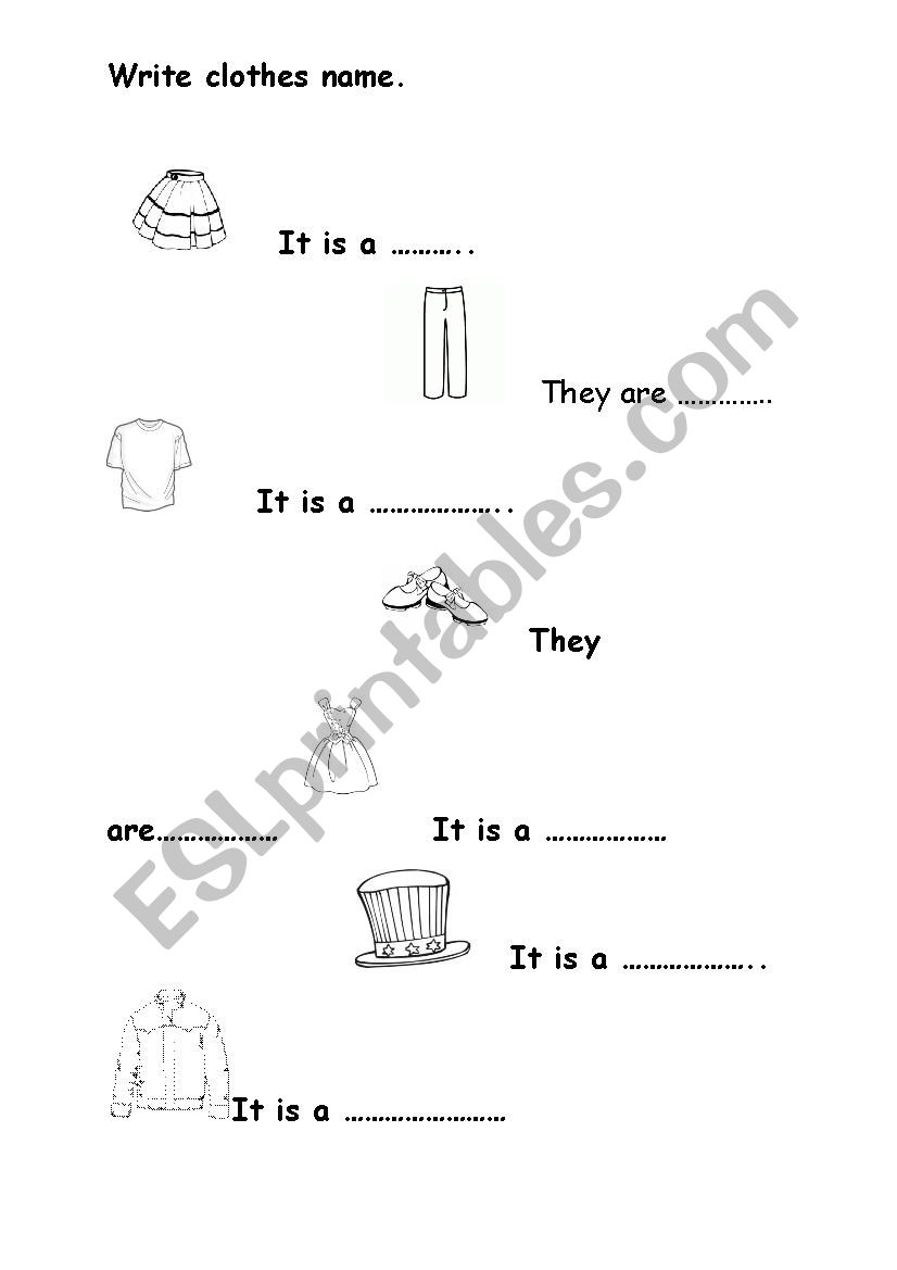 clothes worksheet