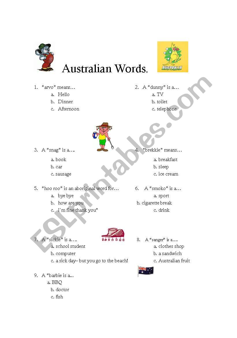 Australian Words - Aussie Slang!