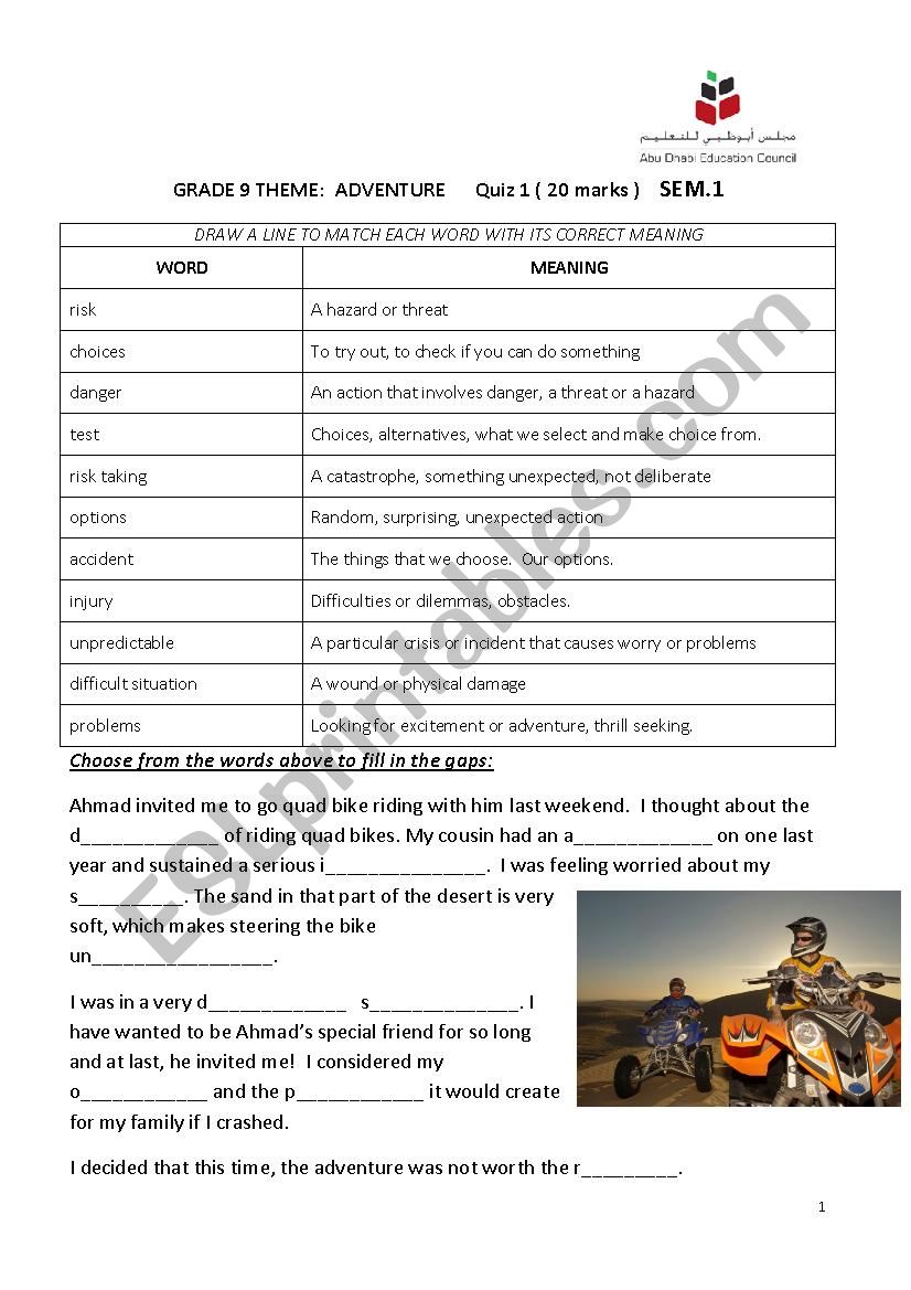 reading comprehenion worksheet