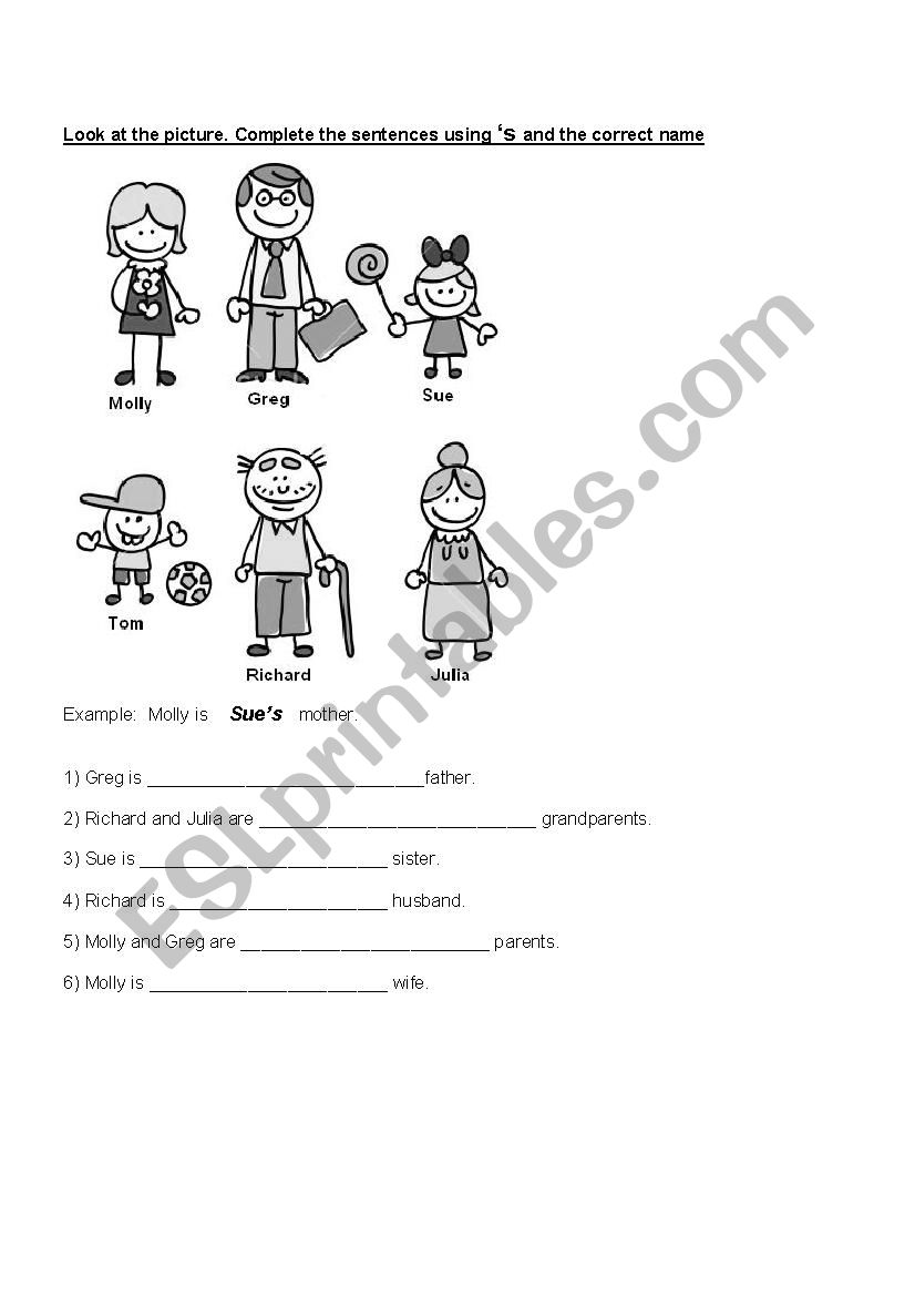 Possessives worksheet