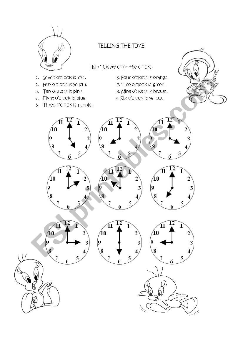 the time! worksheet