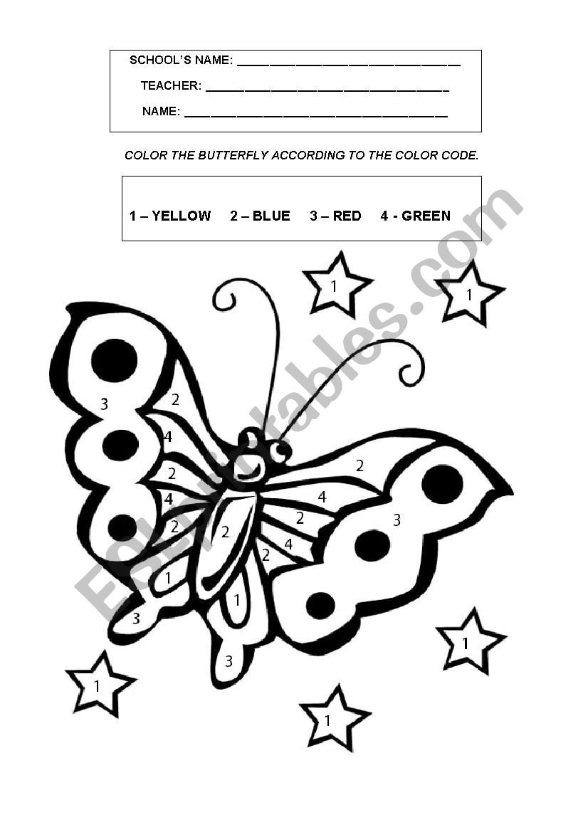 Color the butterfly worksheet