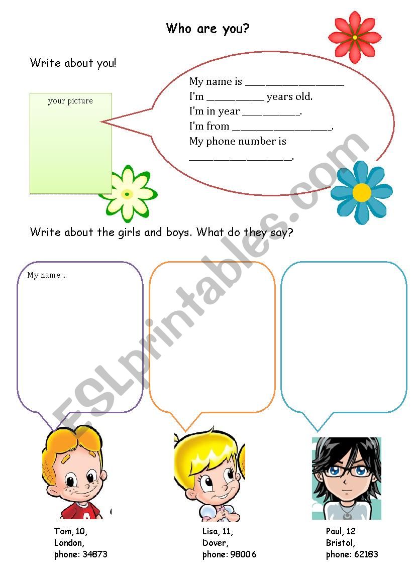 Introduce yourself worksheet