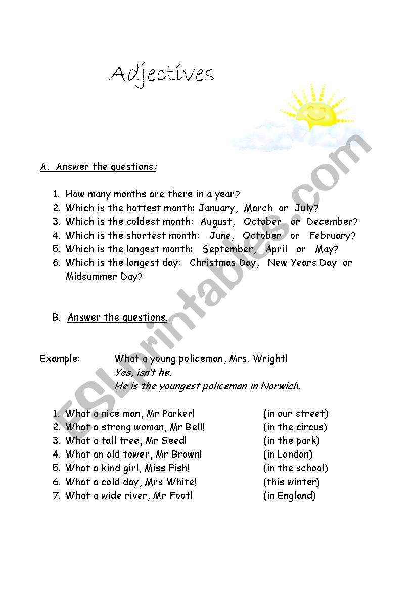 adjectives worksheet