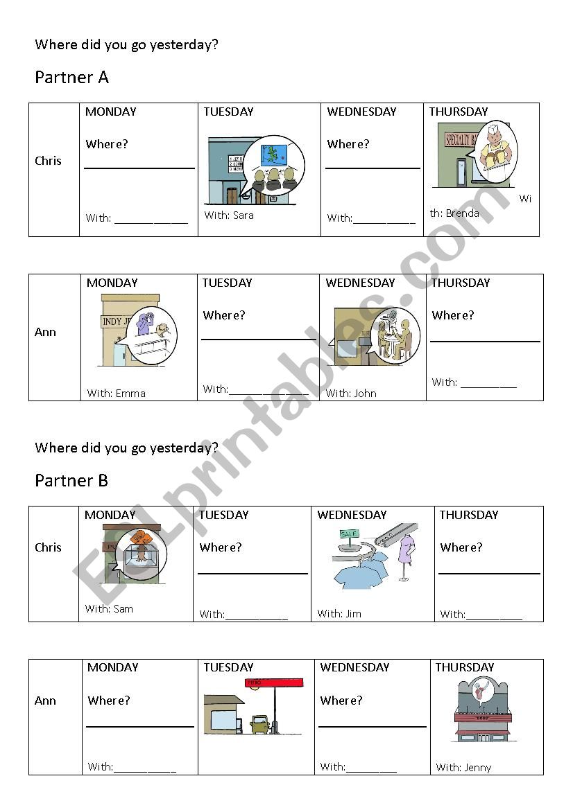 Going to the cinema worksheet