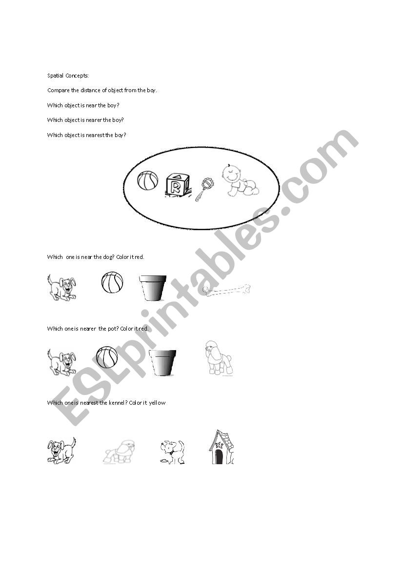 Spatial Concepts worksheet