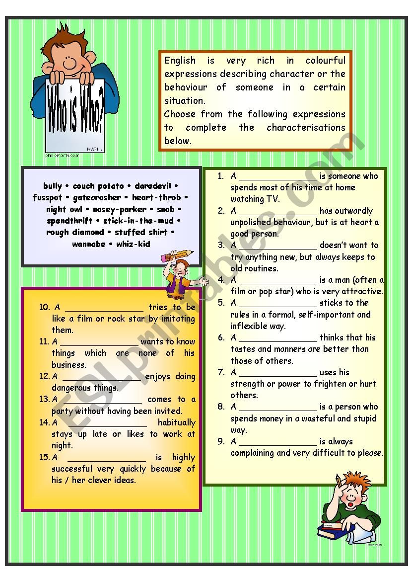 WHO is WHO ? worksheet