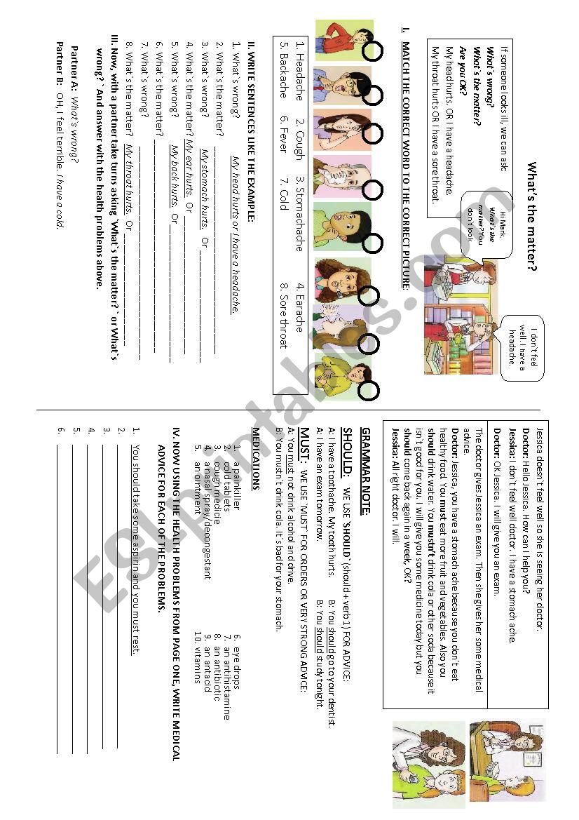 HEALTH PROBLEMS worksheet