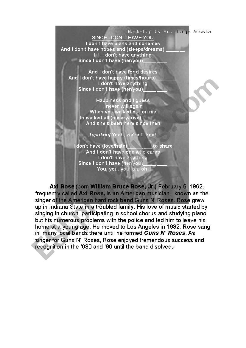 since I donÂ´t have you worksheet