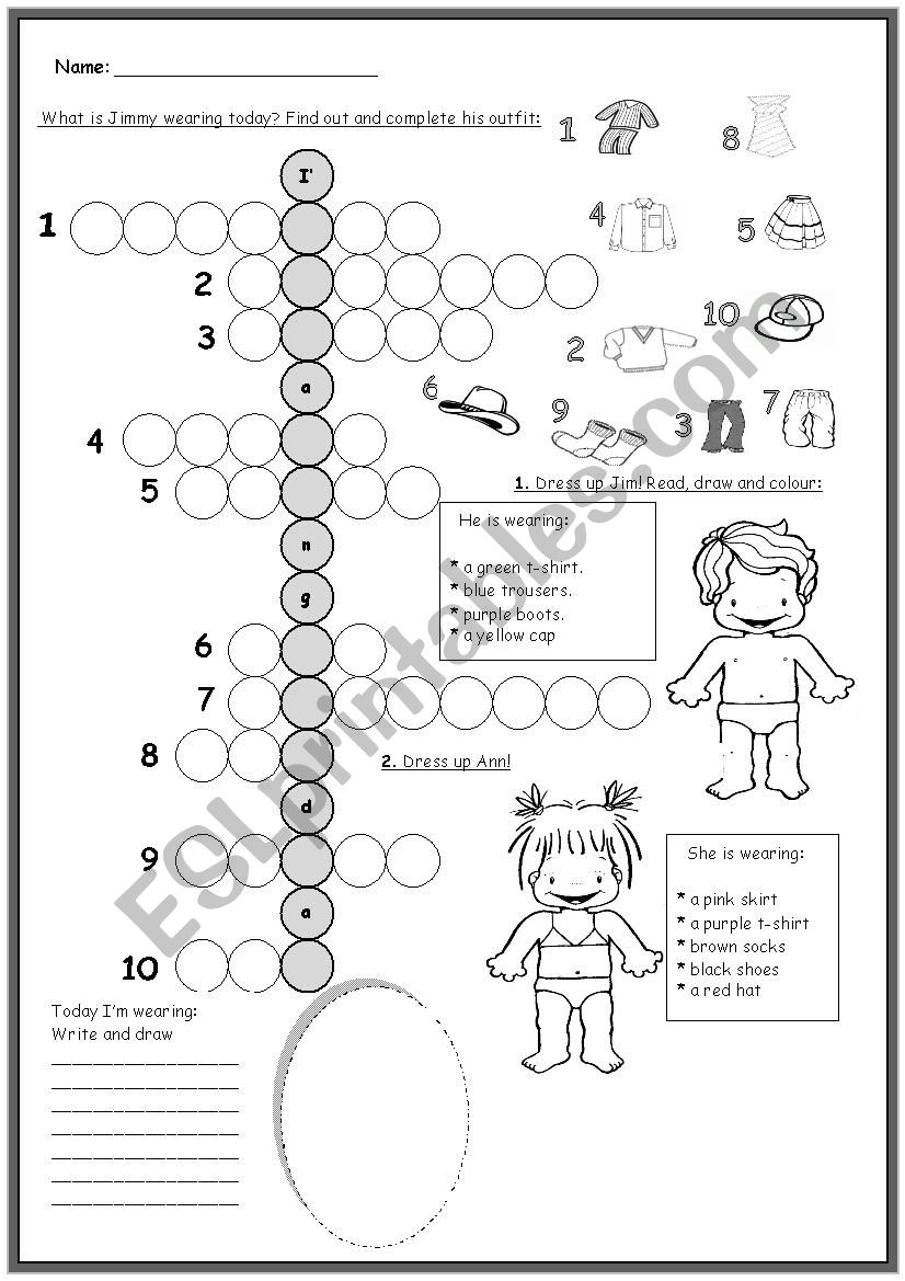 what are you wearing? worksheet