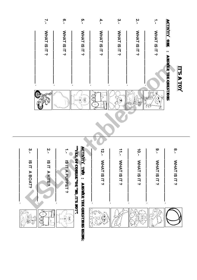 toys worksheet