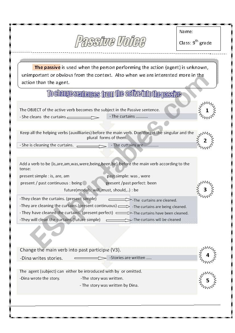 PASSIVE VOICE worksheet
