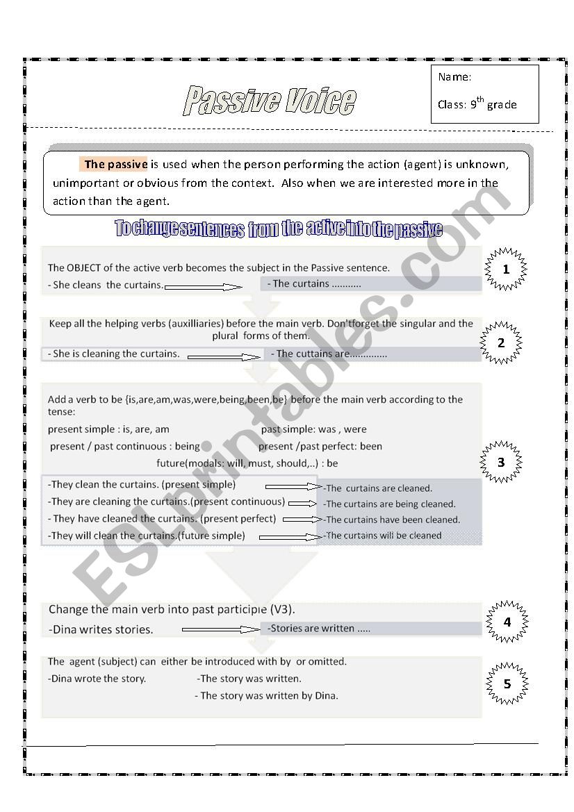 PASSIVE VOICE worksheet