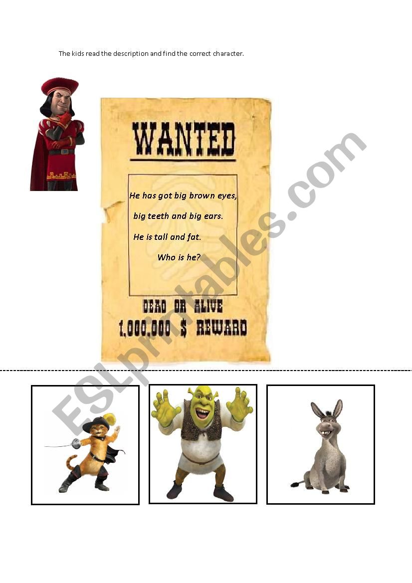 Wanted worksheet