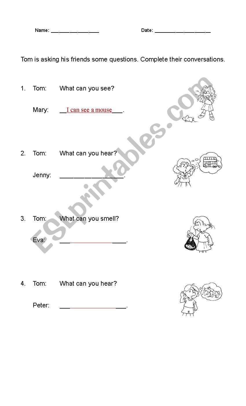 Questions words worksheet