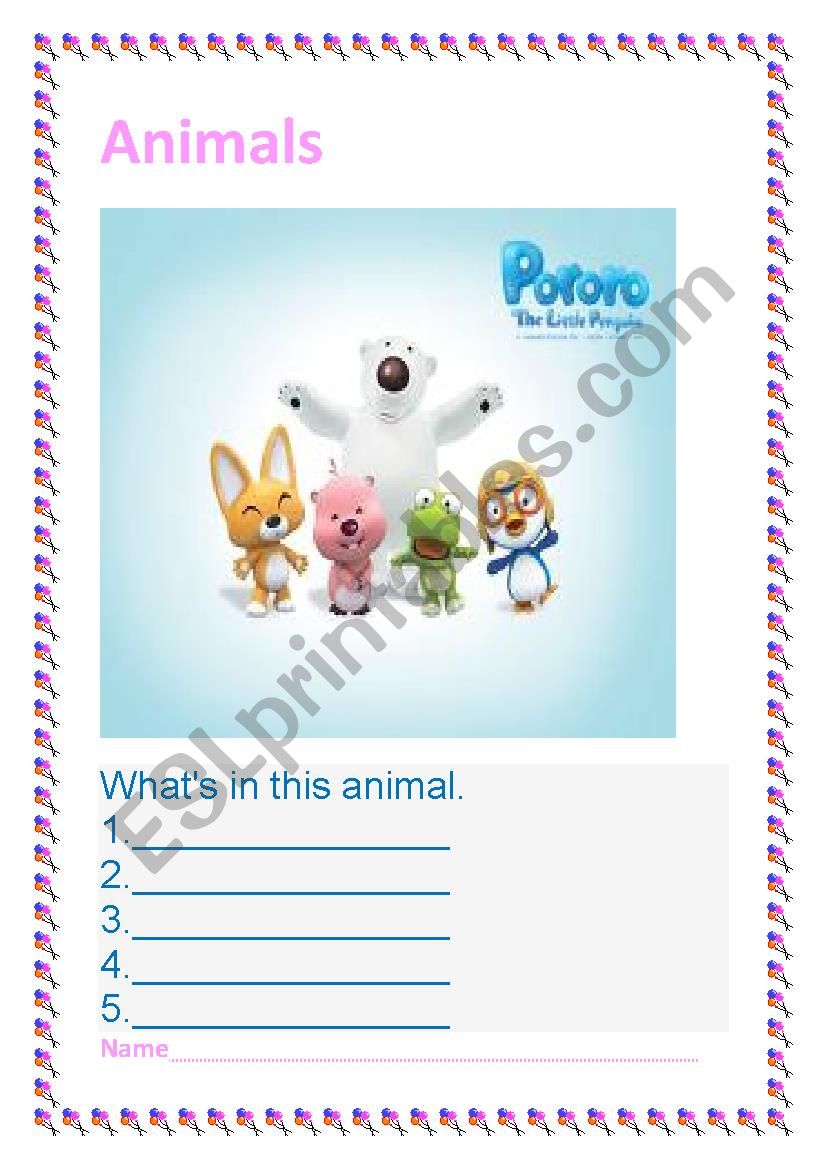 animal worksheet