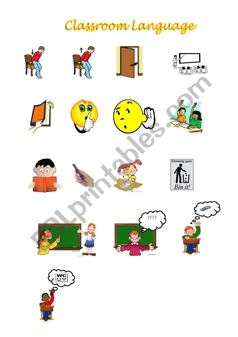 Classroom Language worksheet