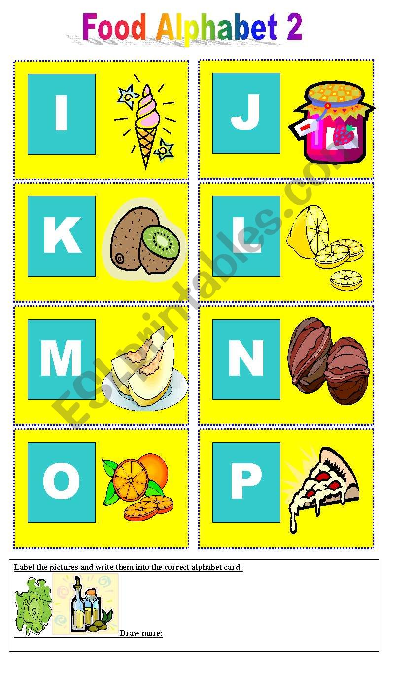Food alphabet  2 worksheet