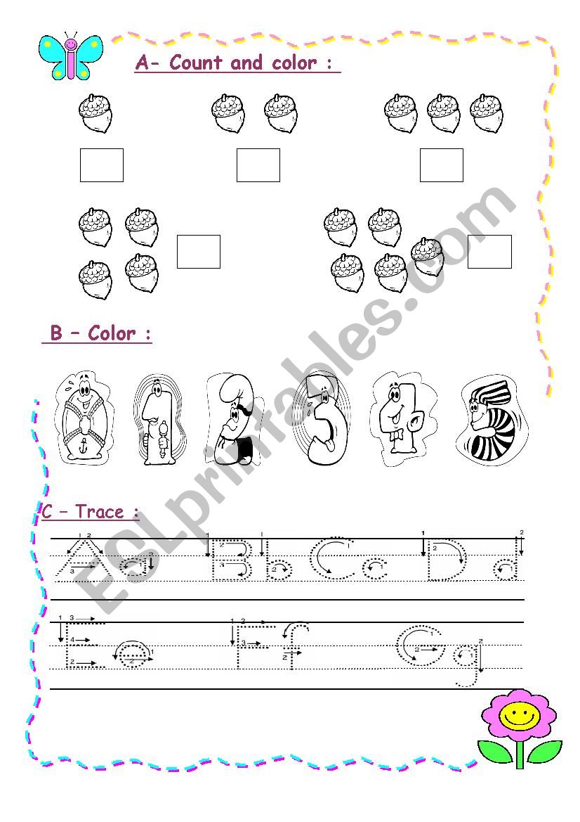 letters and numbers  worksheet