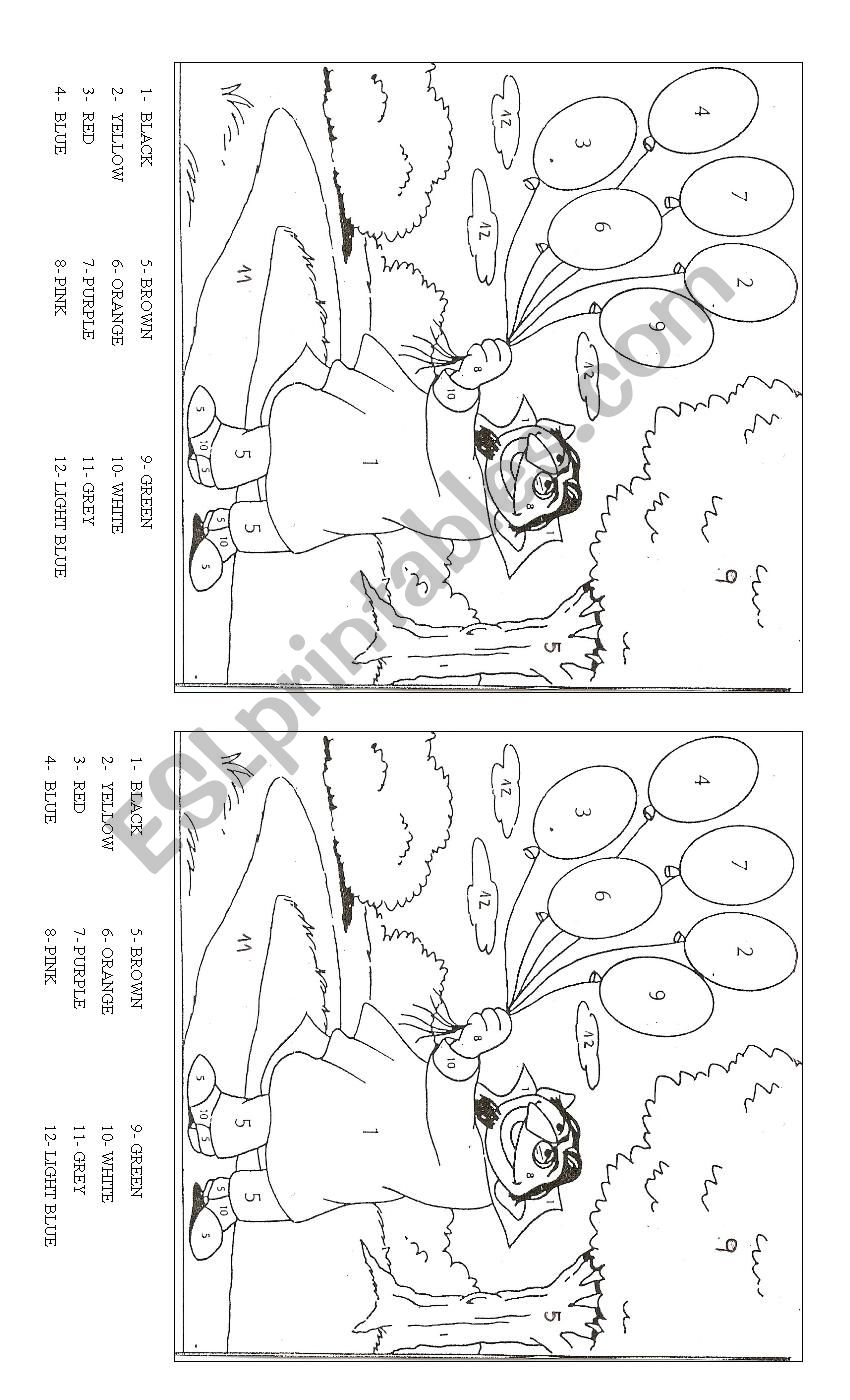 Colour the Count worksheet