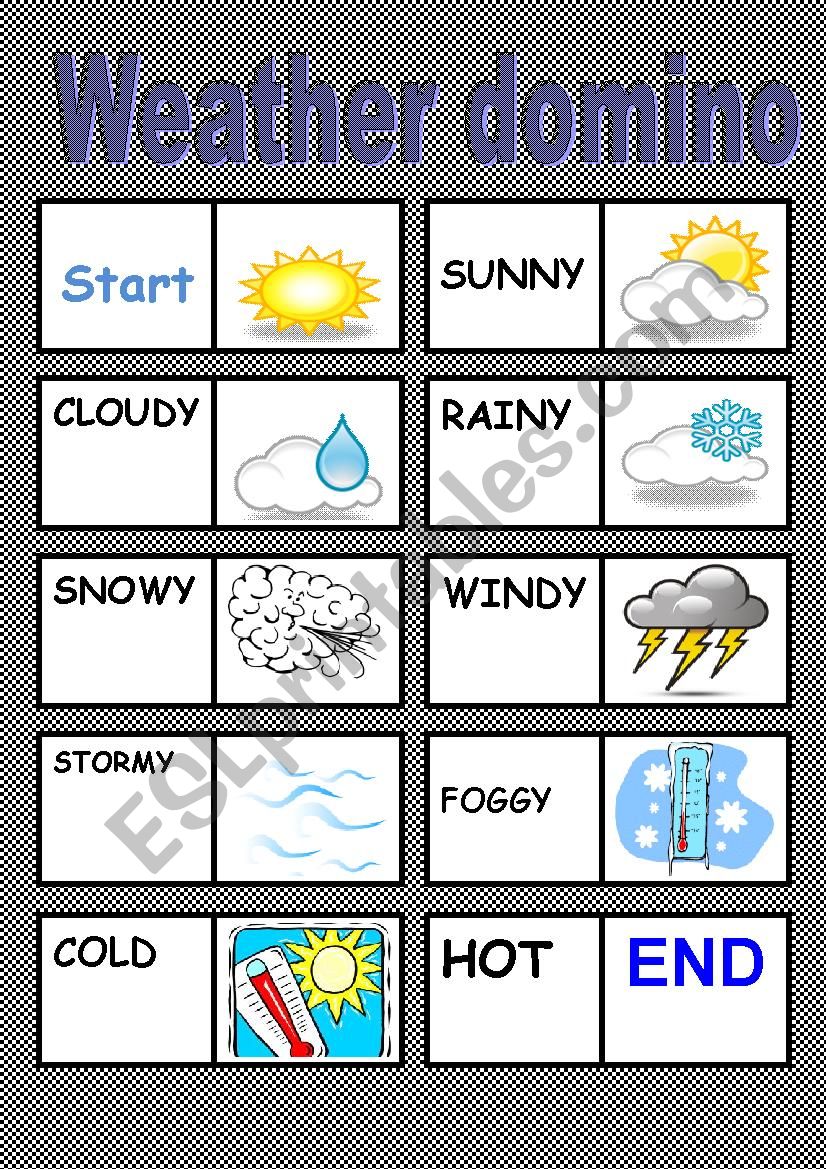 WEATHER DOMINO TO PLAY IN GROUPS OF 3 MAXIMUM