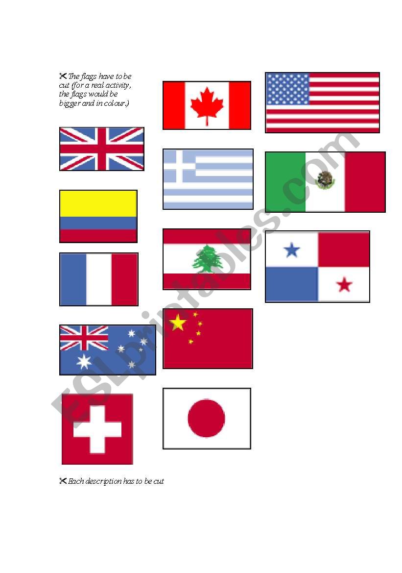 Flag Activity worksheet