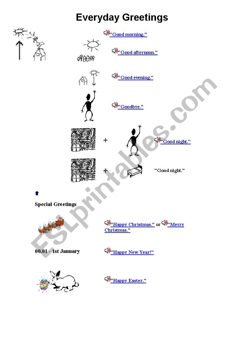 Everyday Greetings  worksheet