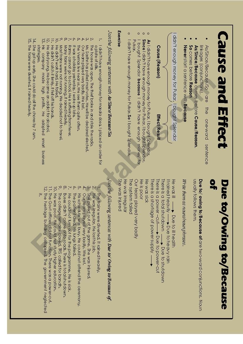 Connectors worksheet