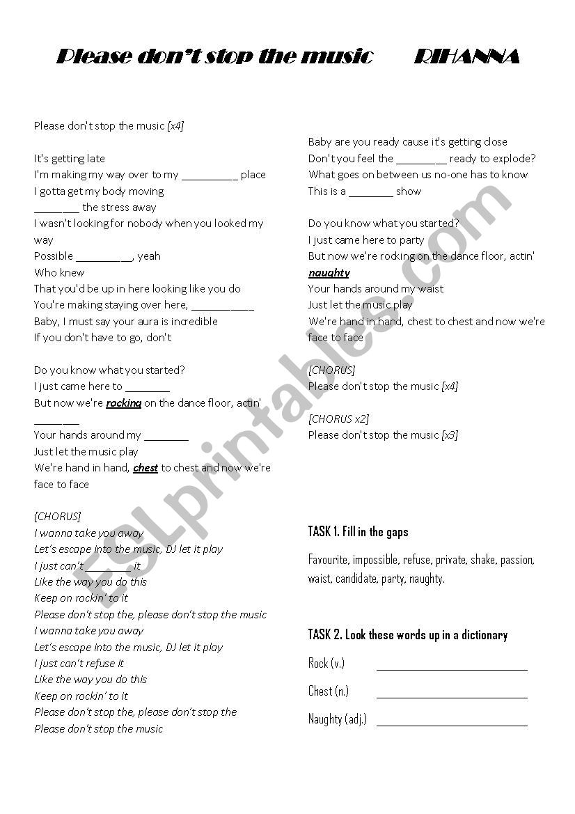 RIHANNA- Please donÂ´t stop the music