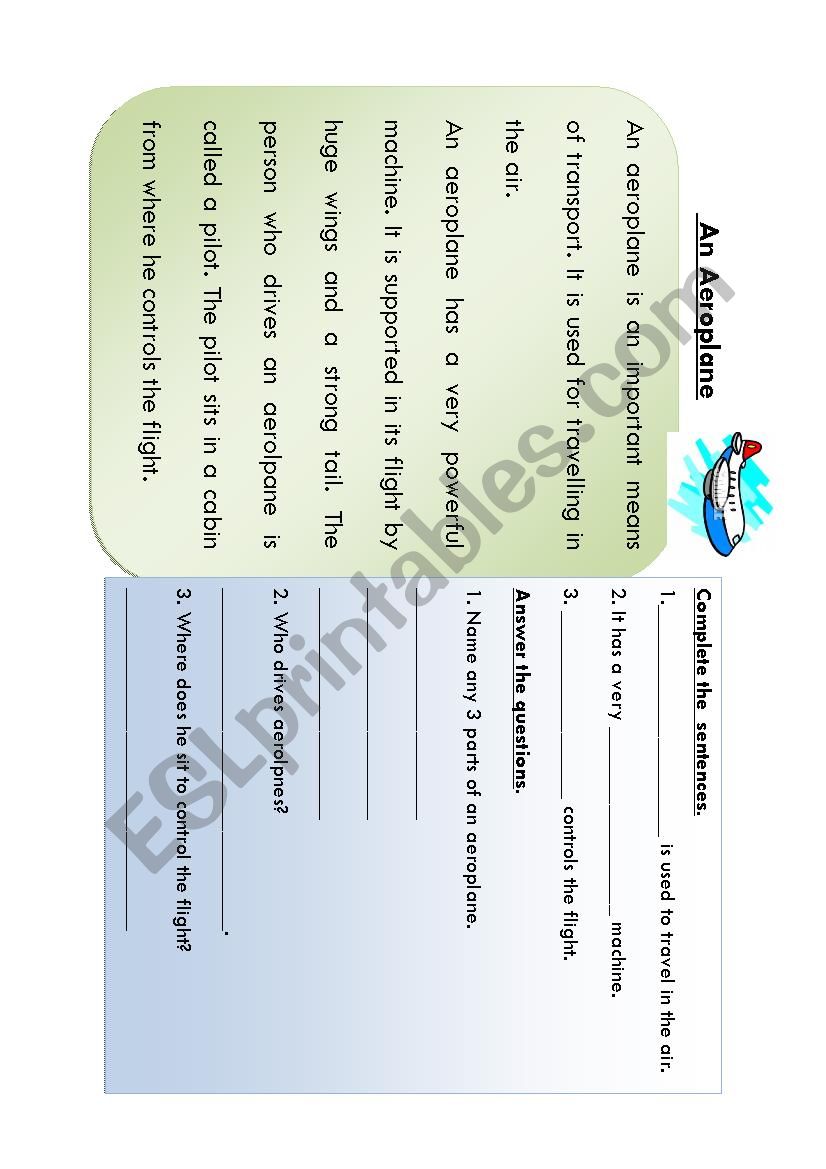 Reading Comprehension worksheet
