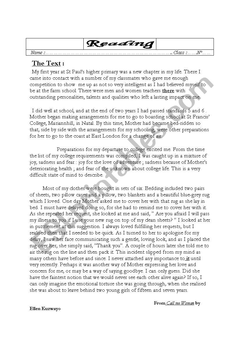 autobiography worksheet