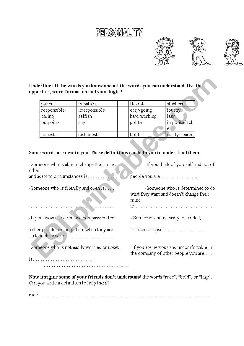 WHAT ARE YOU LIKE? worksheet