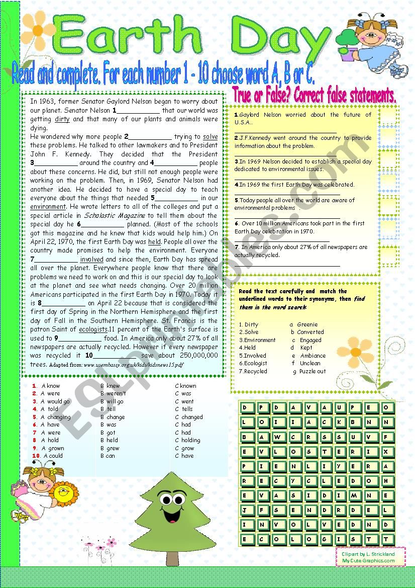 Earth Day worksheet