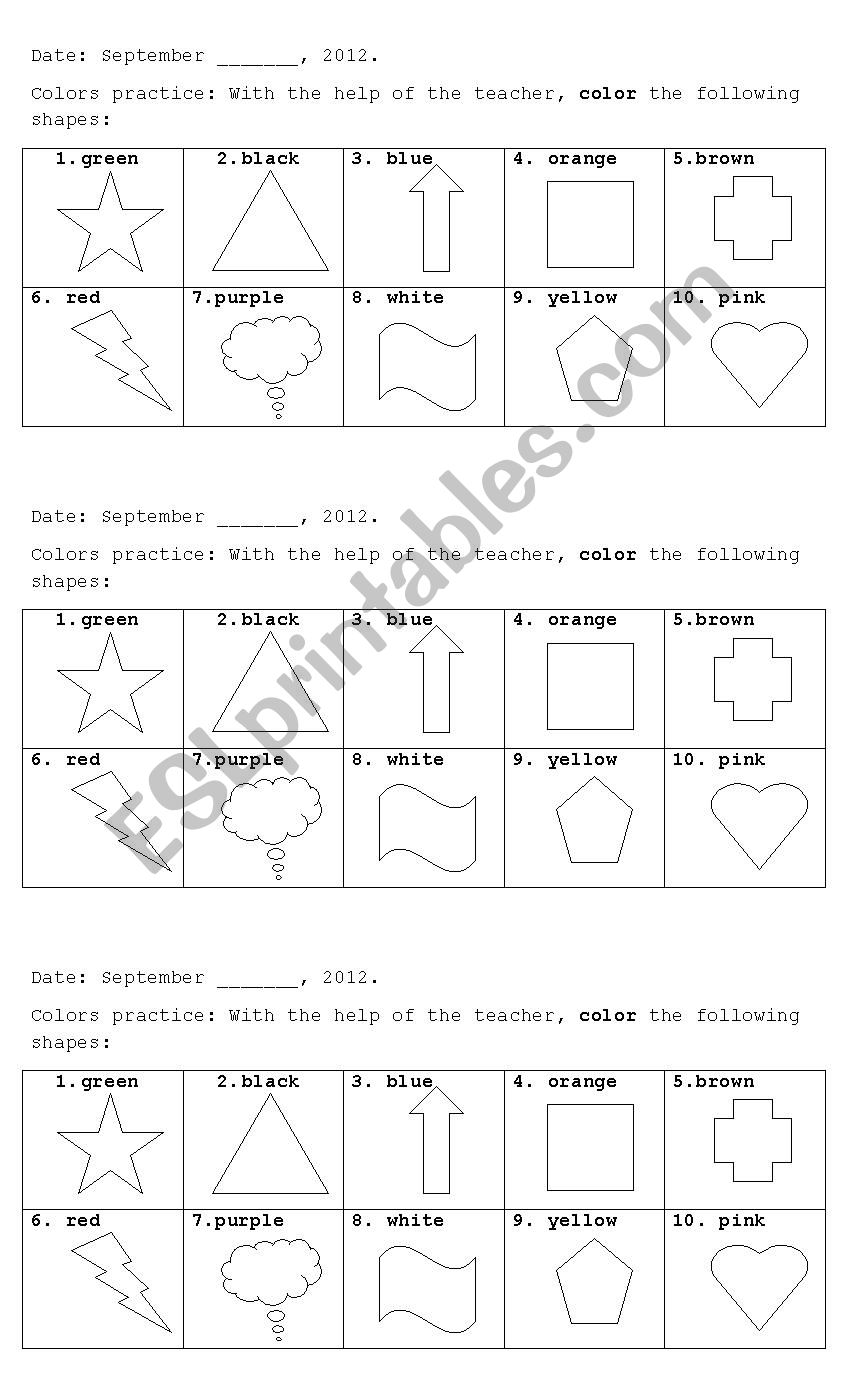 Colors worksheet