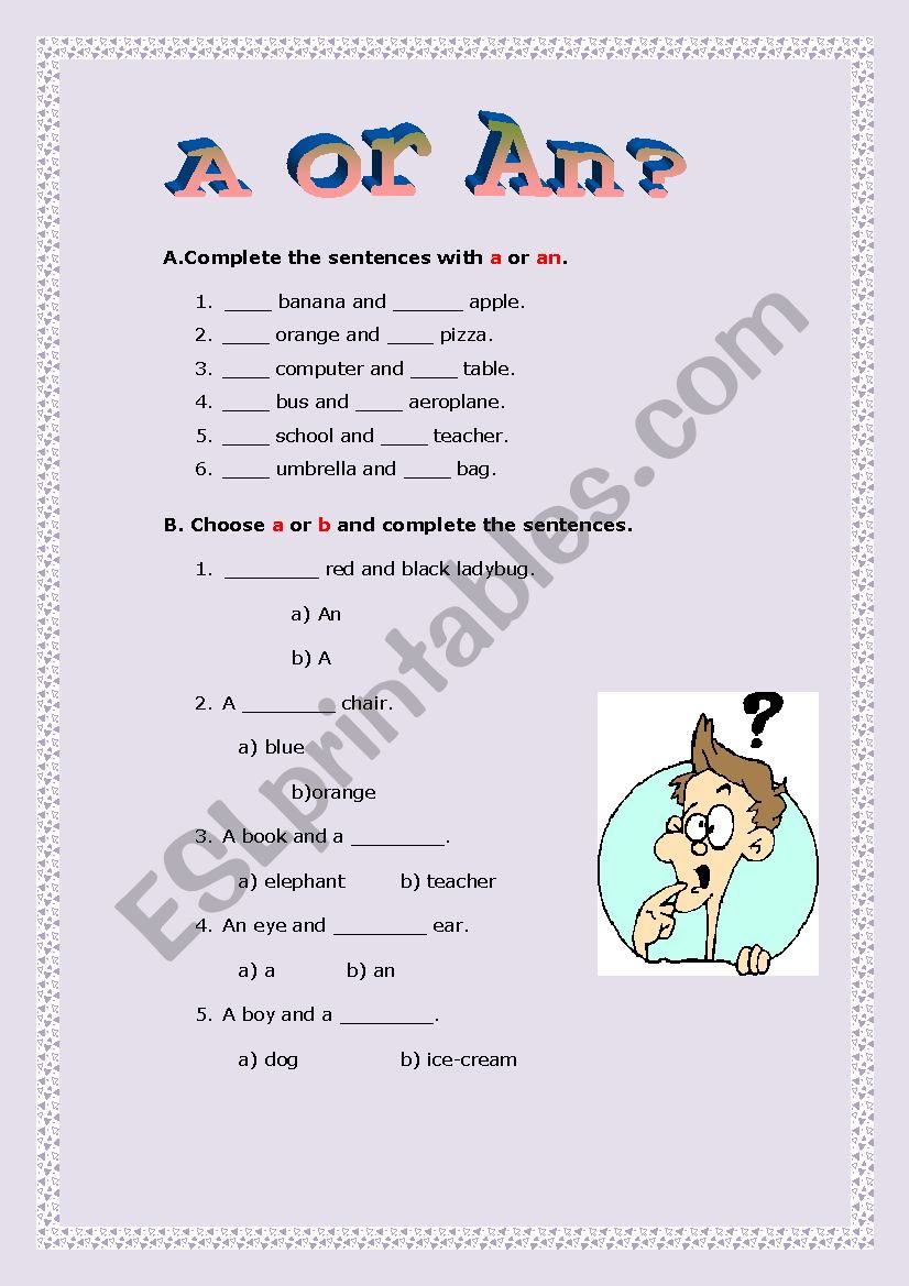 A or An? worksheet