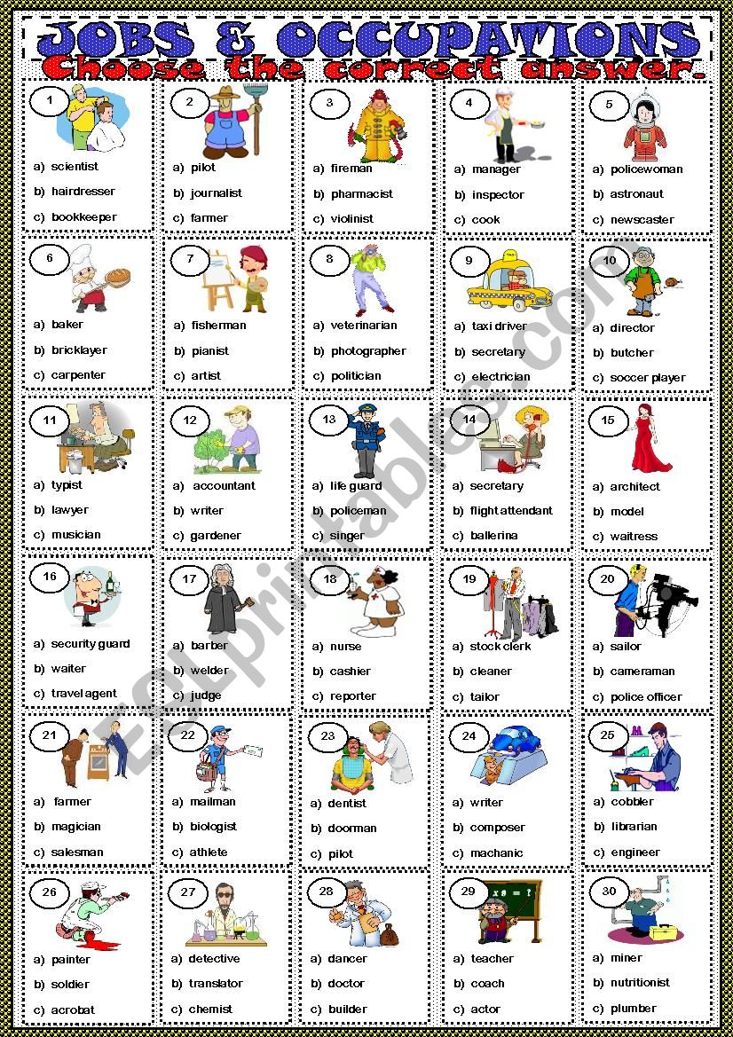 jobs-occupations-multiple-choice-esl-worksheet-by-junior-right