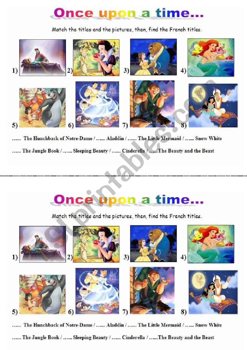 Once upon a Time worksheet