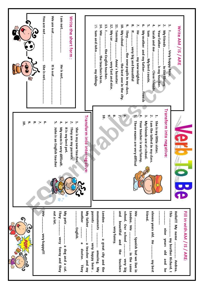 Verb TO BE worksheet