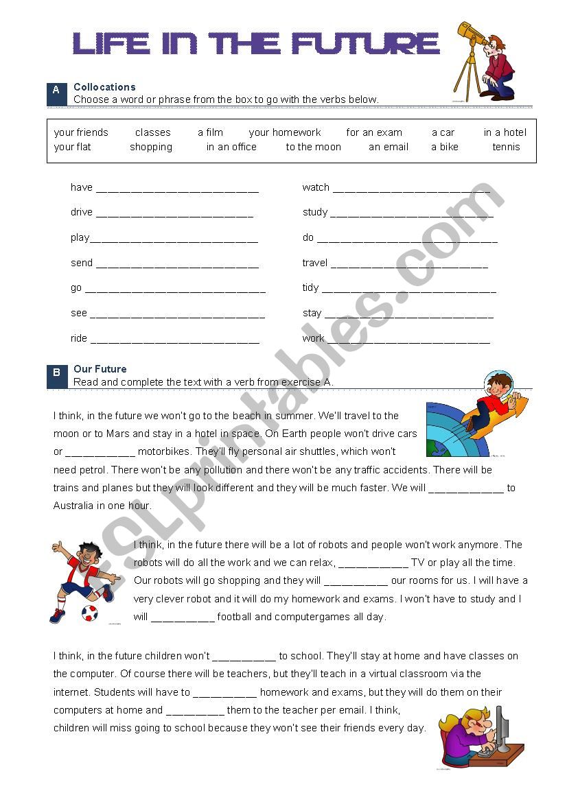 Life in the Future worksheet