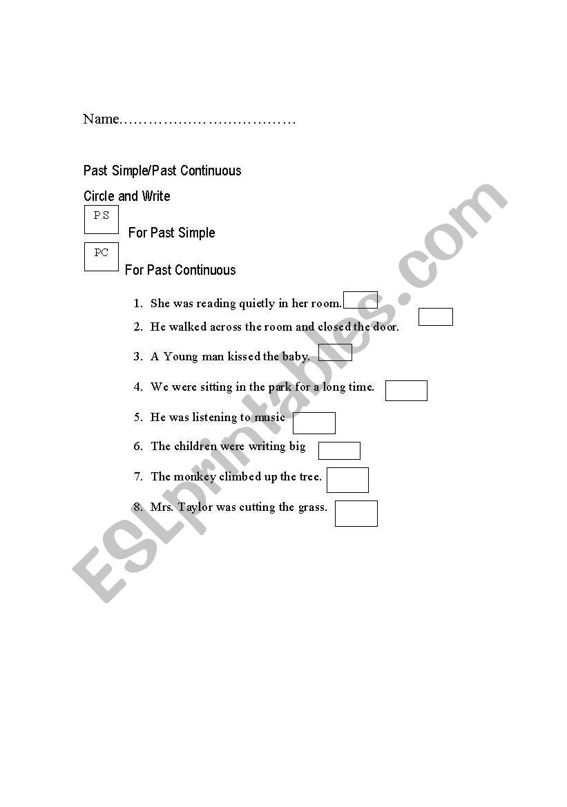 TENSES worksheet