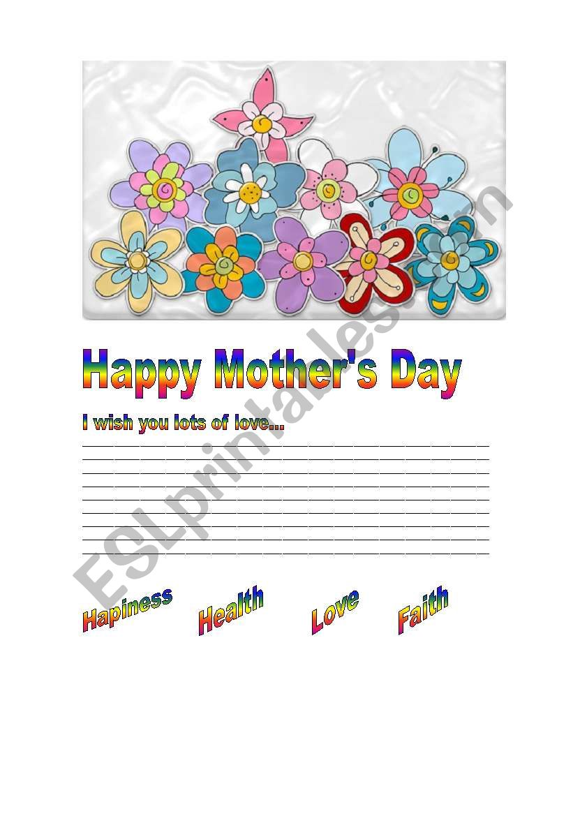 Happy Mothers  worksheet
