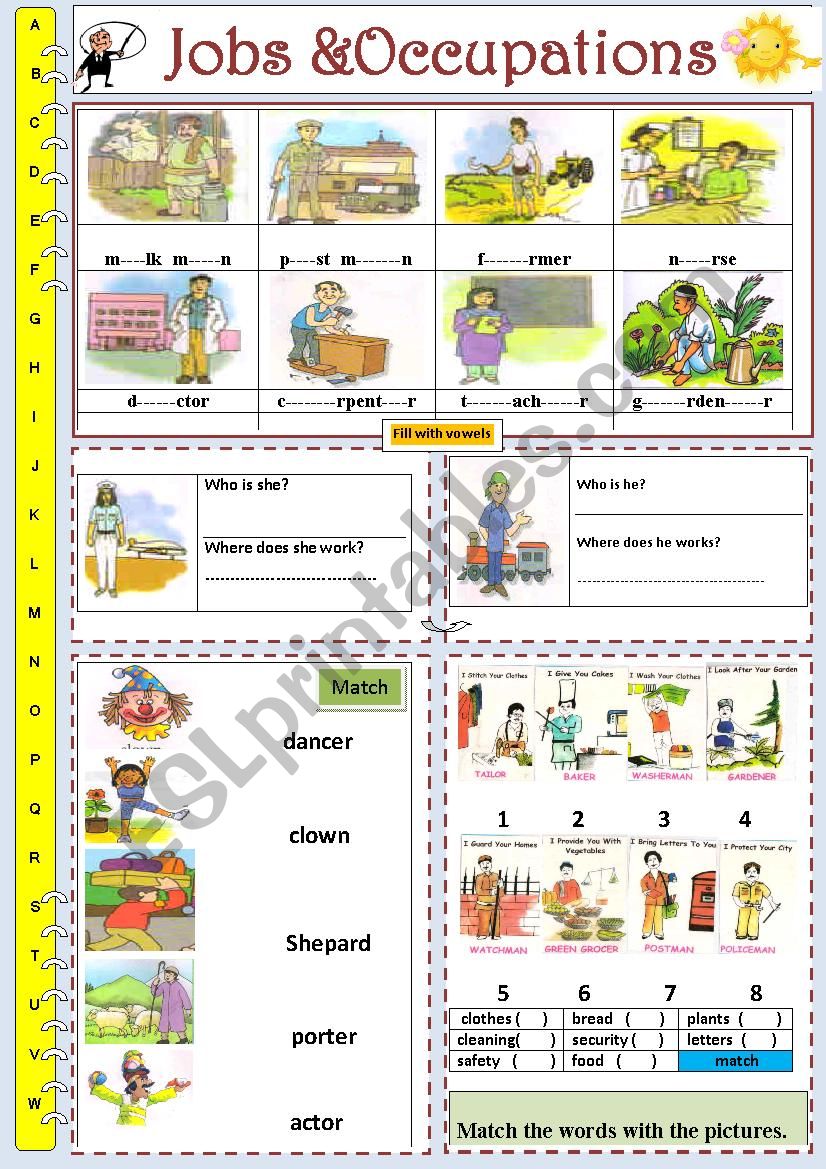 Jobs & Occupations worksheet